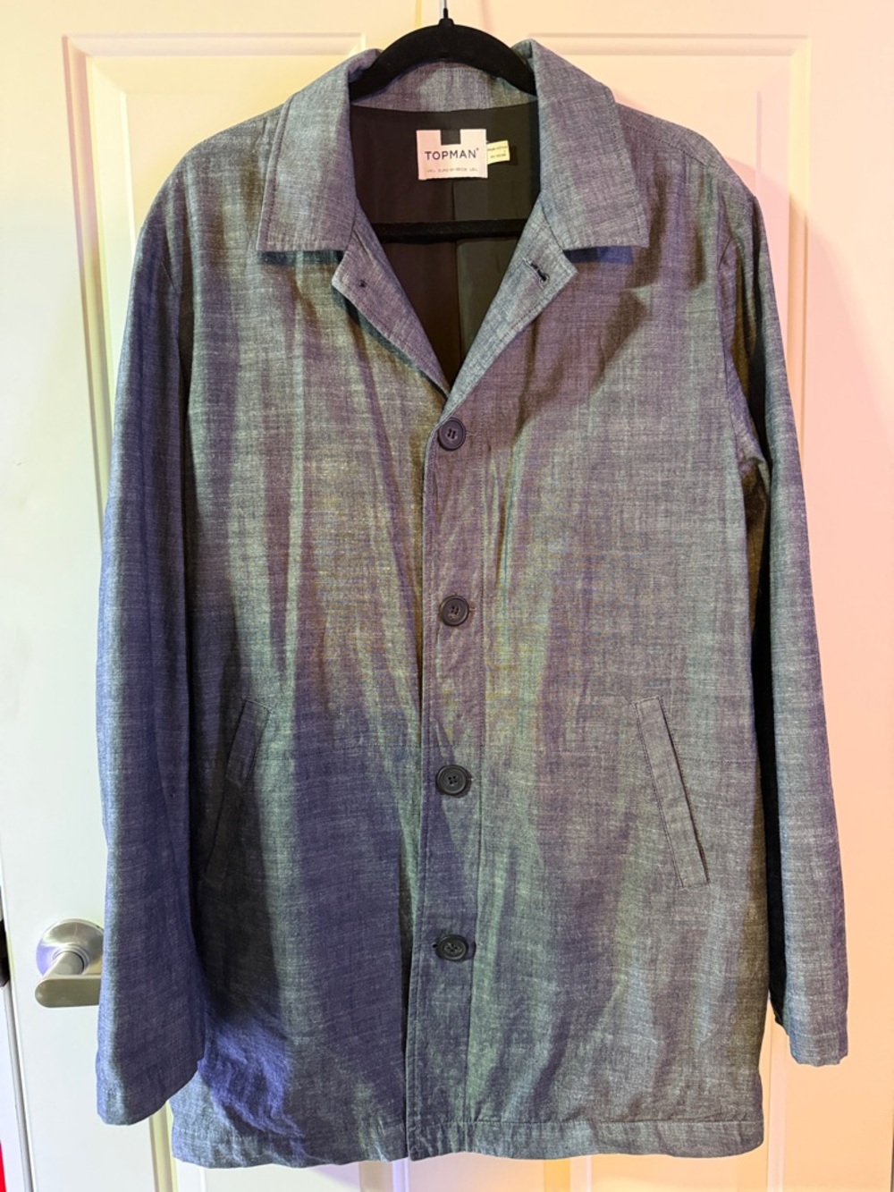 Topman Men’s Slate Blue Button-Up Jacket- Large - Picture 4 of 9
